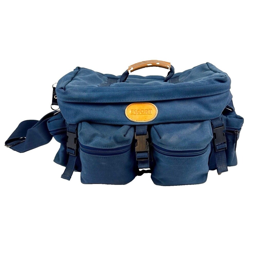 Vintage Escort Photo Travel Case LTD Edition 605 Reg. 325005 Blue Canvas/Leather